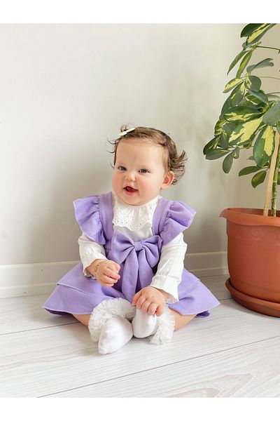 Jammybaby Stylish Lace Gilet Bodysuit for Baby Girls with Skirts - 100% Cotton, Bow, Snaps, Birthday Special Suit