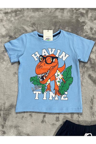 NEWKİDS 3-6 Years Old Boy's Suit with Printed Shorts