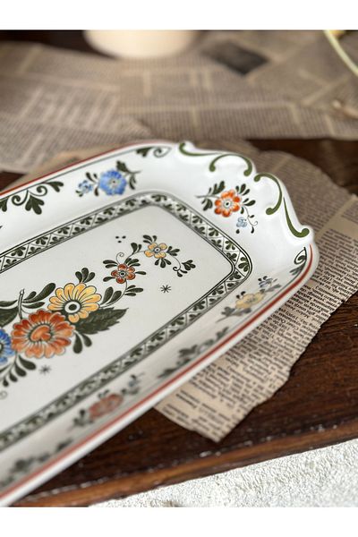 Villeroy & Boch عرض صينية طبق قارب من البورسلين الملون باللون الأخضر من Villeroy Boch Alt Amsterdam