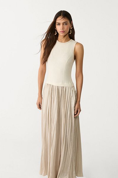 Stradivarius Contrasting Midi Dress Limited Edition