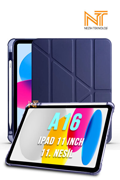 Nezih Case iPad 11Th. Generation A16 2025 11 Inch Compatible Tri Folding Smart Case with Pen Compartment and Sleep Mode