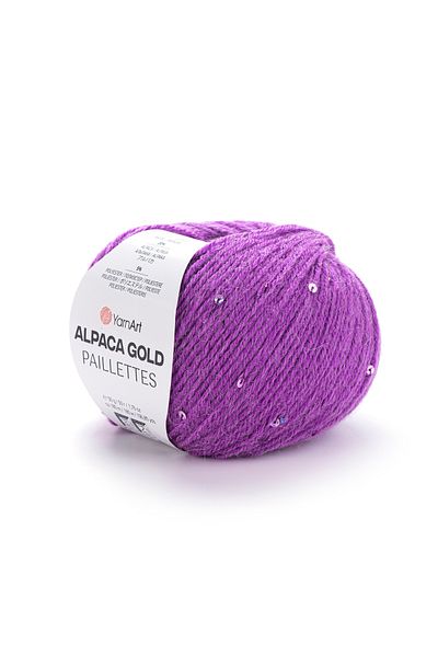 Yarnart Alpaca Gold Paillettes - Hand Knitting Yarn Purple-9308
