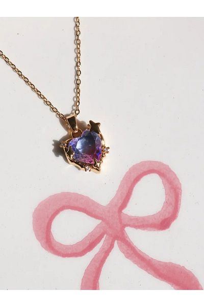 Reorah Collection Bright Colors of the Heart Steel Necklace