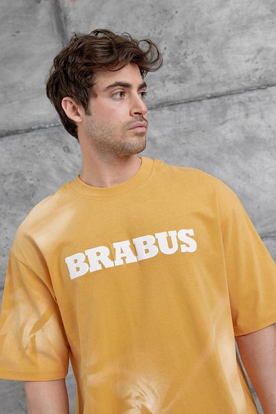 NOMARC Μουστάρδα Brabus Oversize T-shirt με γραφή