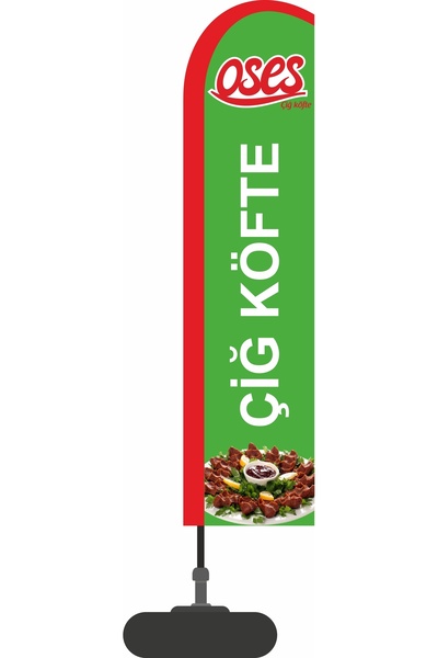 ARSLAN BAYRAK REKLAM PROMOSYON 75X300 CM YELKEN BAYRAK/OLTA BAYRAK SETİ OSES ÇİĞKÖFTE