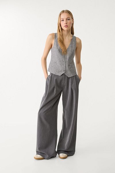 Stradivarius Short Buttoned Waistcoat Limited Edition