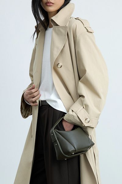 Suud Collection Khaki Rhan Leather Mini Bag