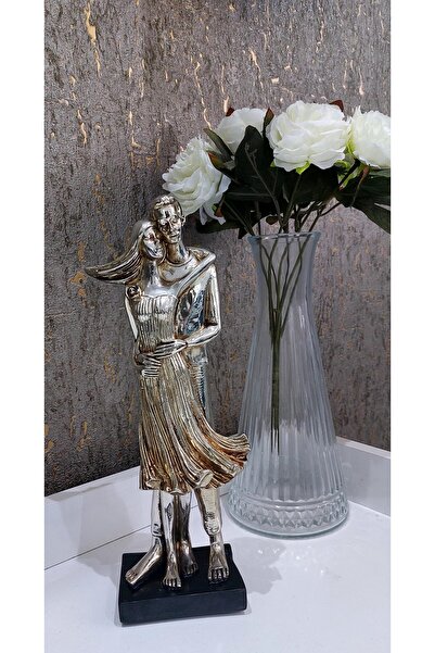 Gloriys Home & Decor Eskitmeli gümüş sevgili biblosu 29cm