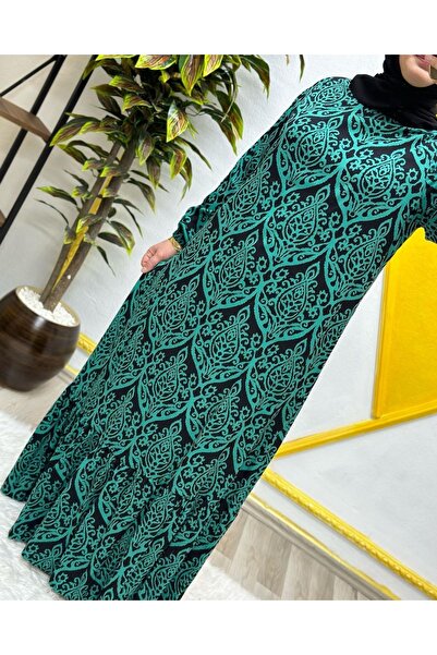 Elmas Tesettür Γυναικεία Ρούχα Μασούρι Μεγάλου Μεγέθους Φόρεμα με Οθωμανικό Σχέδιο