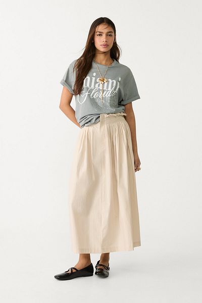 Stradivarius Flowing Pleated Midi Skirt Limited Edition