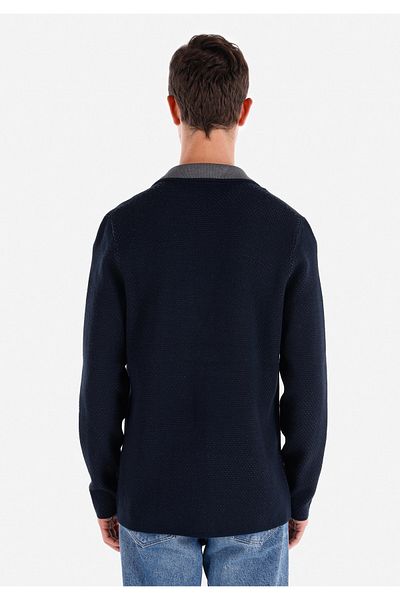 Colin's Slim Fit Men's Navy Blue Cardigan