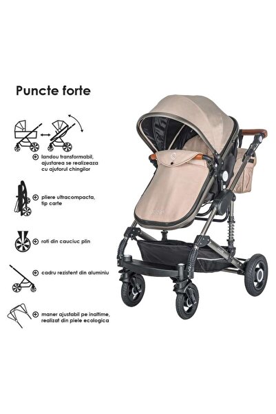 Coccolle Carucior transformabil 3in1 Coccolle Siyana Safari Beige