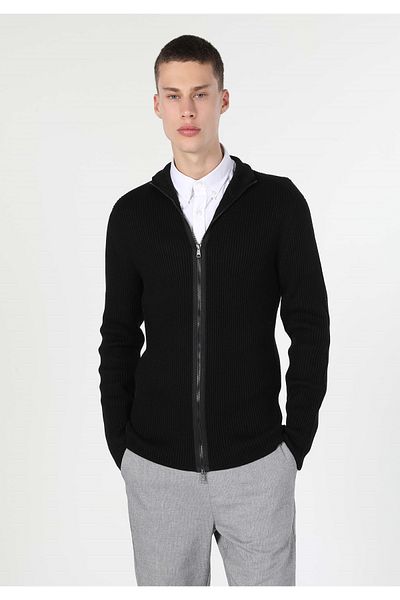 Colin's Slim Fit Men's Black Cardigan