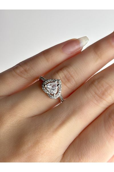 LUNARJA Heart Zircon Stone Adjustable Ring