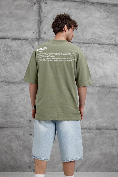 NOMARC Μπλουζάκι χακί Good Written Oversize