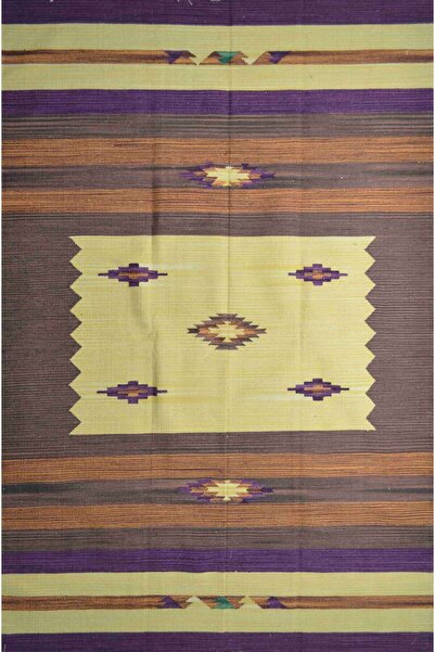 Handmade Ethnic Patterned Hand-Woven Cotton Rug (140X200 Cm, 2,8 m²)