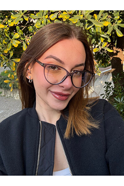 Melinora Diana Cat Eye Optik Uyumlu Blue Block Mavi Işık Koruyucu Gözlük Şeff...