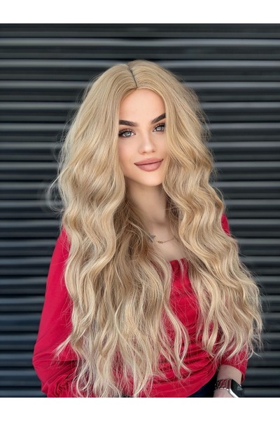 Fenomen Peruk Açık Karamel Yoğun Dalgalı Vip Peruk