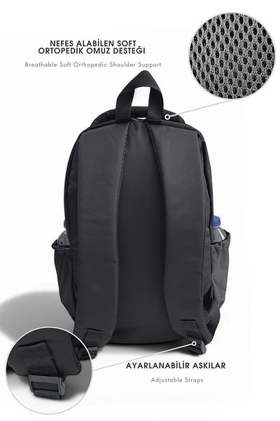 Nautique Flex Waterproof Unisex Black School Sports Travel Backpack Skp26