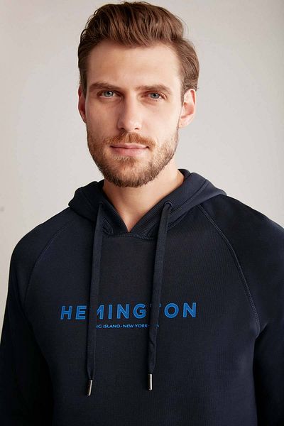 Hemington Navy Blue Hoody with Logo
