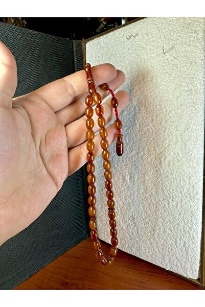 Anemore Collection كبسولة مسبحة على شكل عصا من العنبر باللون البني الداكن T-234