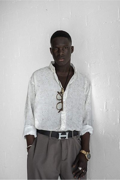 ablukaonline Men's Oversize Shirt Patterned Long Sleeve