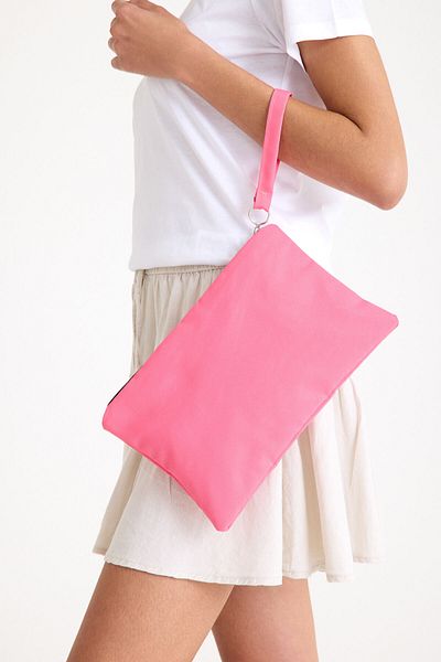 Simfa Premium Women's Colorful Lined Zippered Clutch Handbag Portfolio