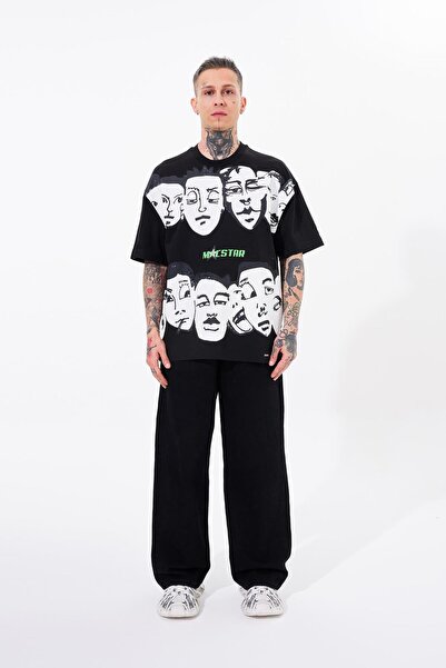 Machinist Macstar Heads Men's Oversize Black T-Shirt