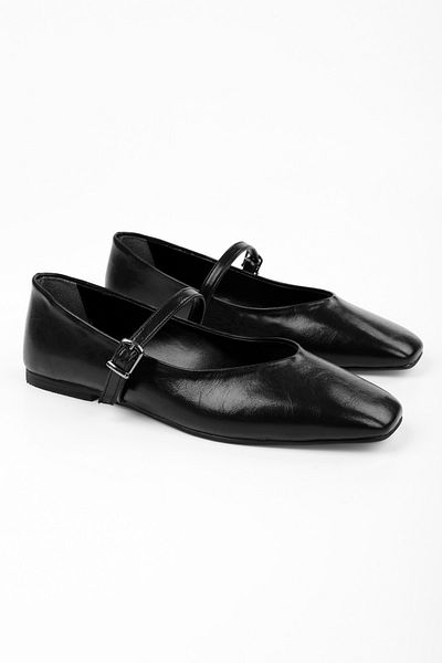 Shoeberry Women's Sore Black Skin Ballerinas