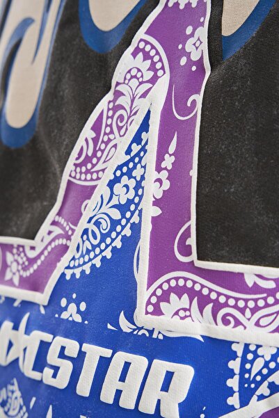 Machinist Men's Macstar Flame Printed Oversize Light Beige T-Shirt