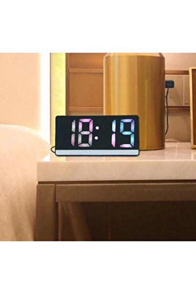 gaman Yeni Model Renkli Led Ekran Ses Kontrollü,Parlaklık Ayarlı Masaüstü Saa...