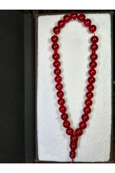 ÖMER ALTUN SIKMA Rosary - With Rod and Amber Detail, Large Size 14mm T-240