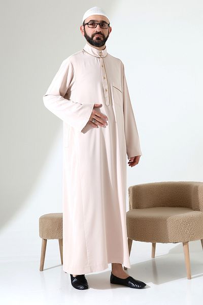 ihvanonline Ανδρικά ρούχα Hajj και Umrah Judge Collar Dubai Crepe