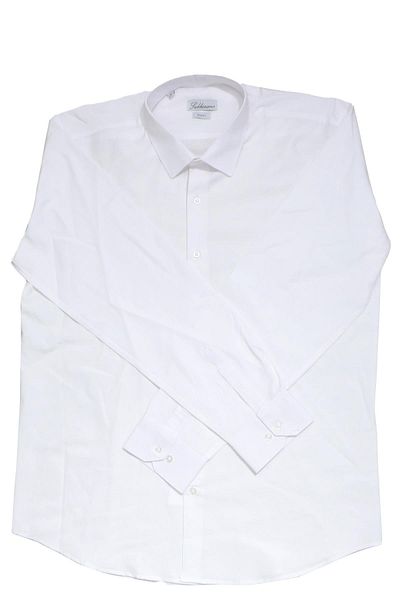 ASG TEKSTİL White Color Easy-Iron Long Sleeve Tie-Up Men's Shirt