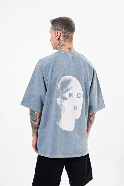Machinist Men's Be Original Printed Washable Oversize Ghost Spotted T-Shirt