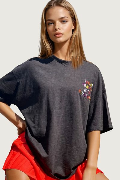 VAGGON Γυναικείο Μαύρο Oversize T-shirt Prmx12318