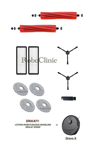 Roboclinic فرشاة بديلة متوافقة مع المكنسة الكهربائية Roborock Qrevo S (أسود)،...