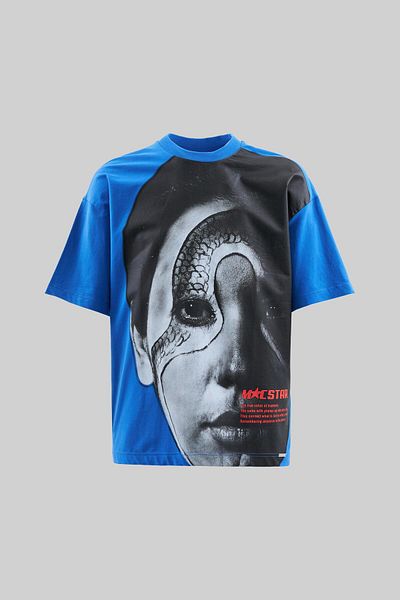 Machinist Мъжка тениска Macstar Snake Face Oversize в синьо