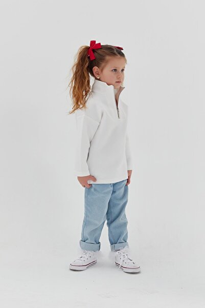 MARKALİSTE Біла дитяча кофта з тканини Scuba