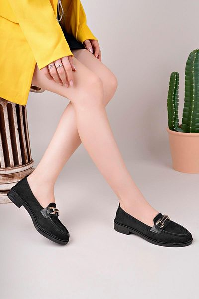 Aymood Mocasin pentru femei Nude Nude cu cataramă cu lanț cu talpă groasă Mocasin South F Cream Te