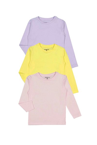 Divonette Unisex Long Sleeve 3-Piece Set Solid Color T-Shirt - Girl Boy