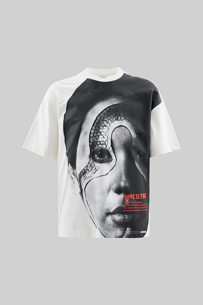 Machinist Ανδρικό μπλουζάκι Macstar Snake Face Oversize Ecru