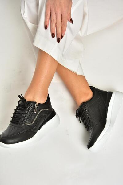 Fox Shoes U702020709 Černé sportovní boty se silnou podrážkou