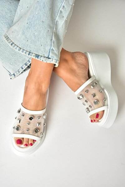 Fox Shoes U973622009 Білі жіночі капці з товстою підошвою