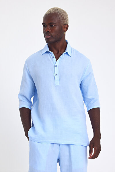 Weyeze Cămașă de in cu mânecă scurtă AF-Y18007LNS