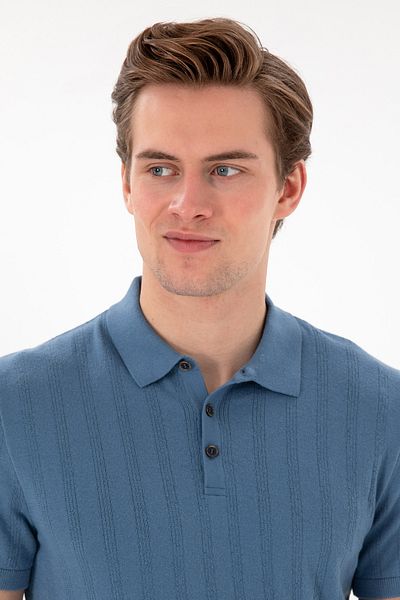 U.S. Polo Assn. Men's Slim Fit Polo Neck Dark Blue Knitwear T-Shirt 50306474-Vr032