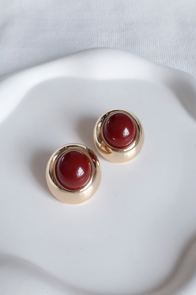 DEMOKAN Women's Earrings Special Design Vintage Button Non Tarnish Earrings