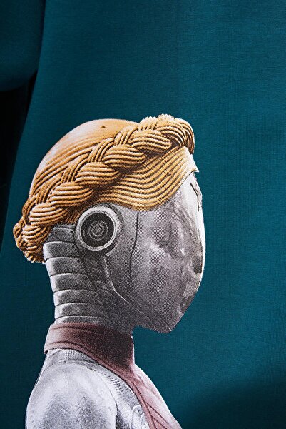 Machinist Ανδρικό μπλουζάκι με στάμπα Atomic Heart Oversize Petrol Green