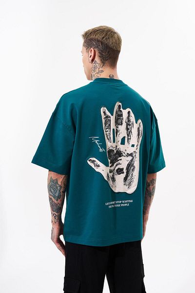 Machinist Ανδρικό μπλουζάκι Petrol Green Oversize - Toxic People Printed