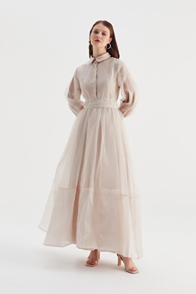 MARKALİSTE Stone Colored Katy Evening Dress